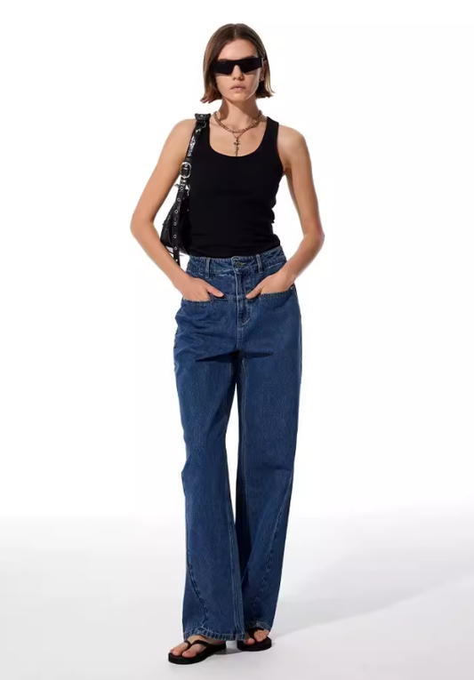 Vintage Indigo Heritage Wide-Leg Jeans