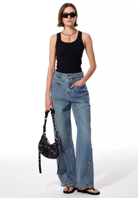 Vintage Indigo Heritage Wide-Leg Jeans