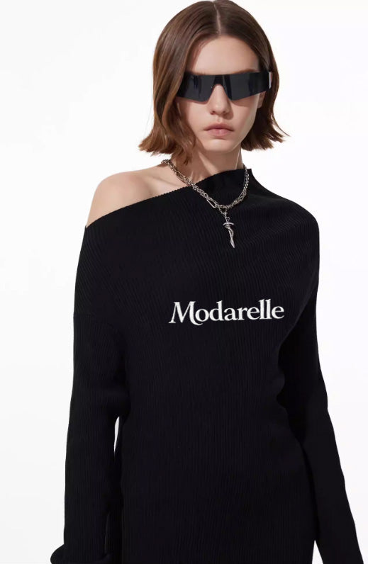 Aurora Wool Sculpt Asymmetric Dress