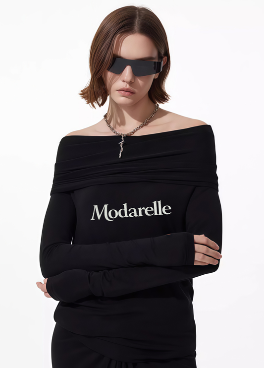 Noir Icon One-Shoulder Slim Tee