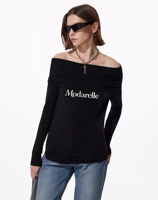 Noir Icon One-Shoulder Slim Tee