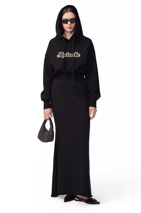 Velour Wave High-Waist Mermaid Skirt