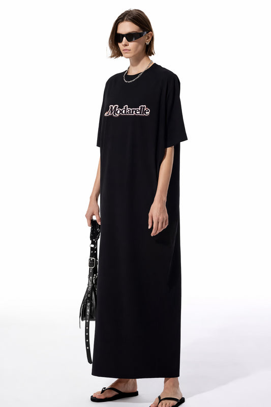 Serenity Flow Shoulder-Sleeve Maxi Dress