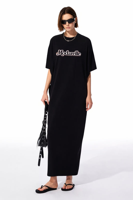 Serenity Flow Shoulder-Sleeve Maxi Dress