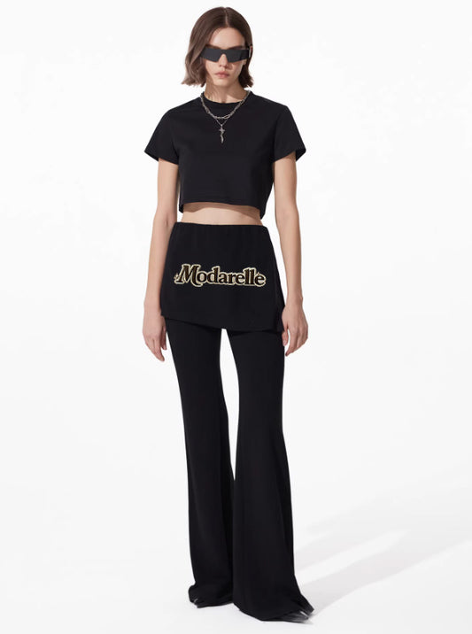 Shadow Fit Faux-Layer Micro-Flare Pants